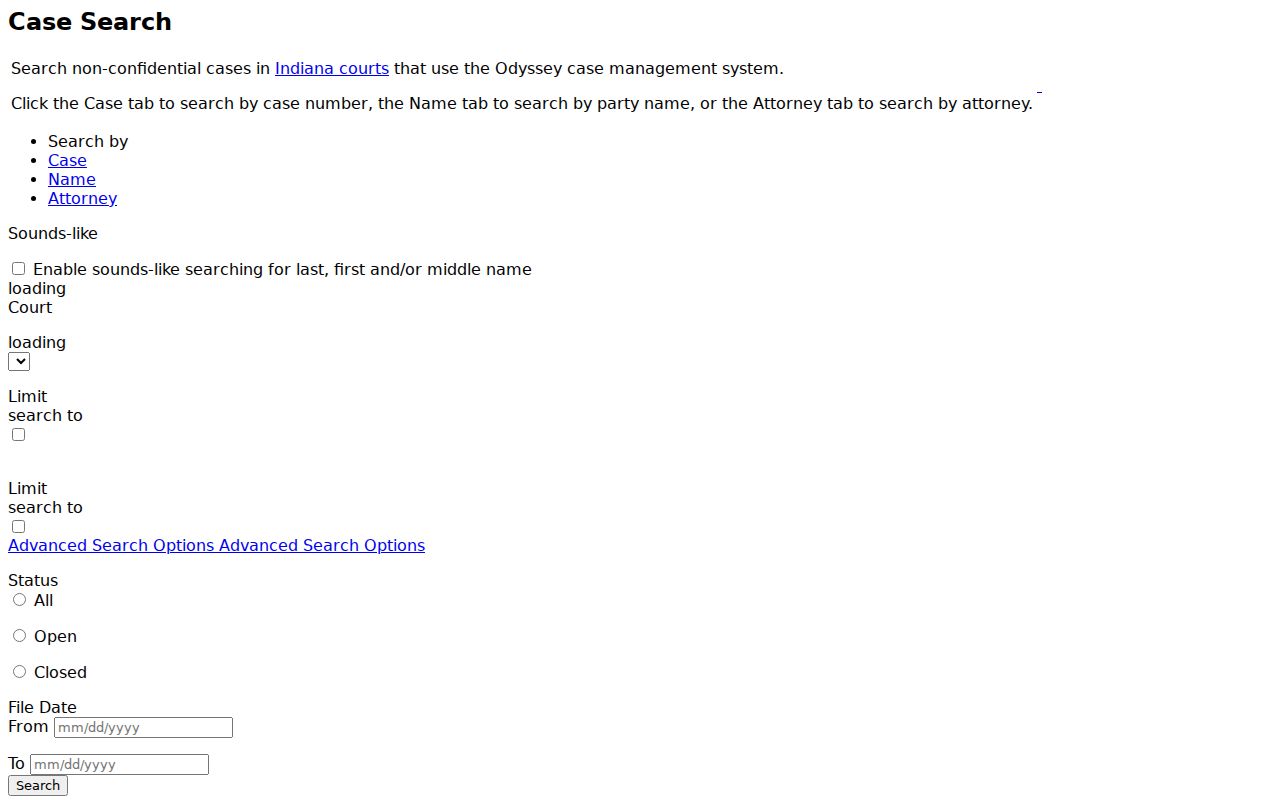 Montgomery County case lookup on the MyCase search interface