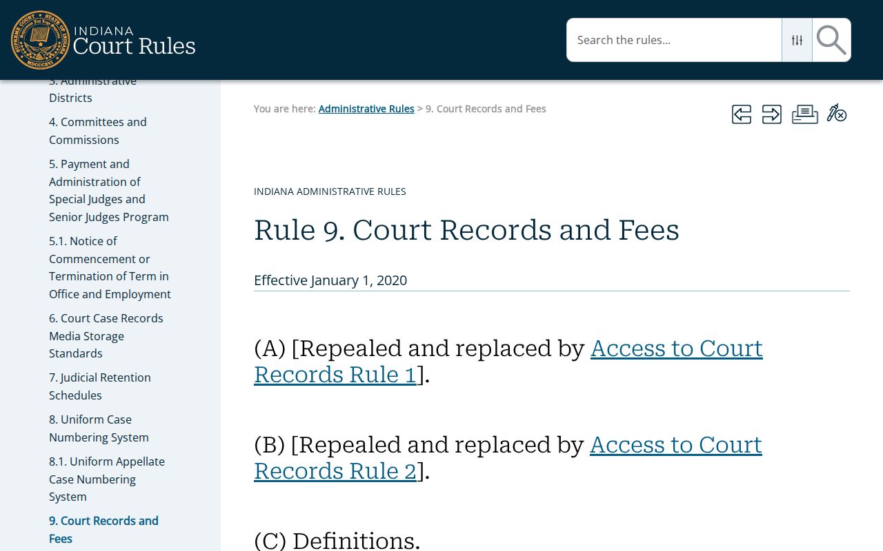 Indiana Rule 9 requirements for Montgomery County court dates