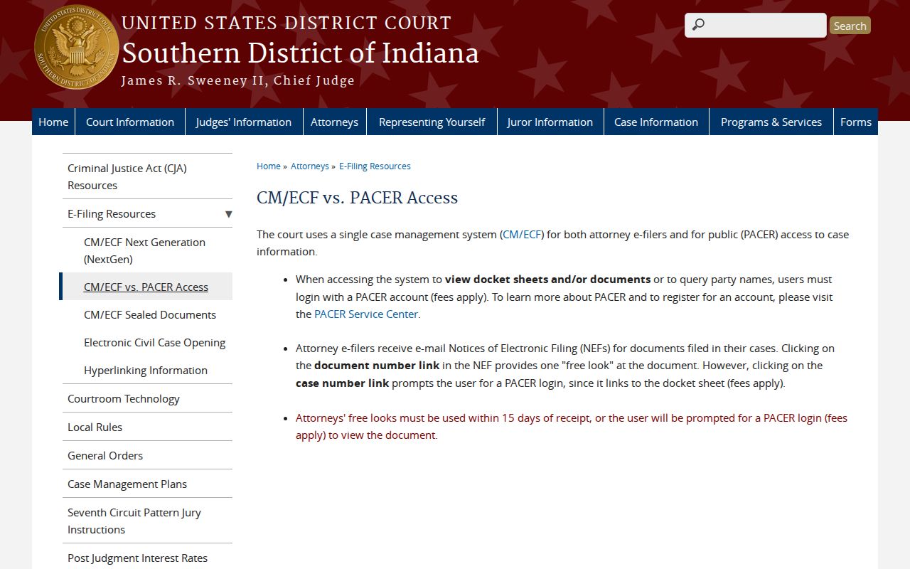 Federal court record access for Montgomery County through CM ECF and PACER