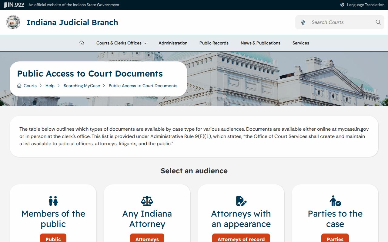 Montgomery County court record online document access matrix