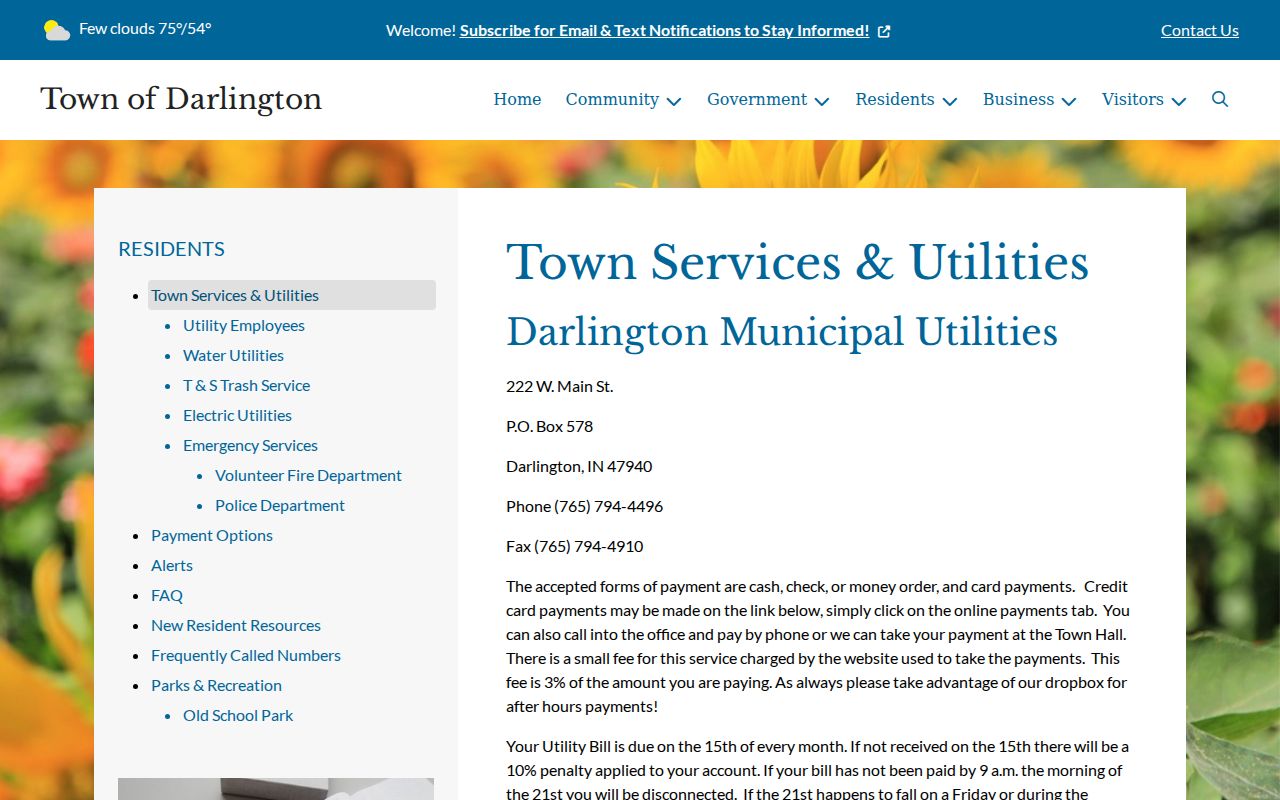 Darlington town service lines separate from court records