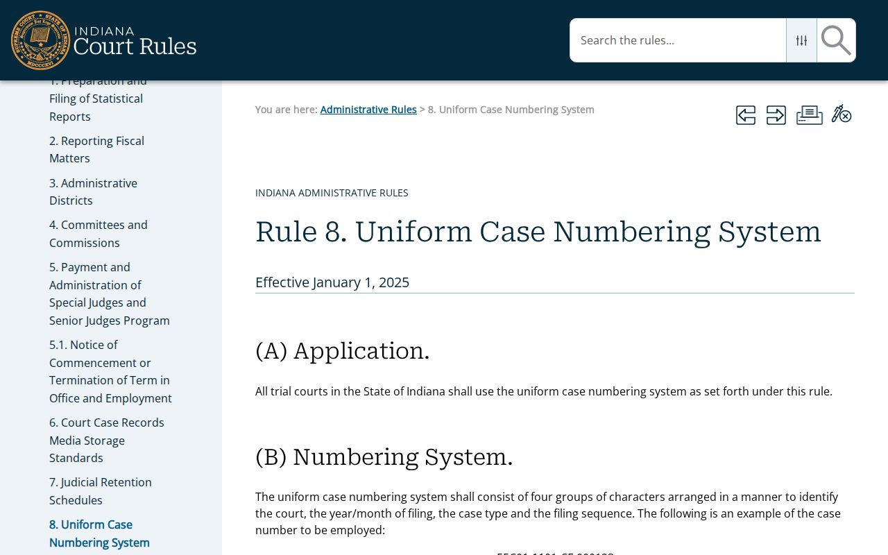 Waynetown court docket case number rules